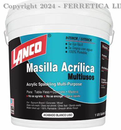 MASILLA ACRILICA BLANCA 1/4 LANCO