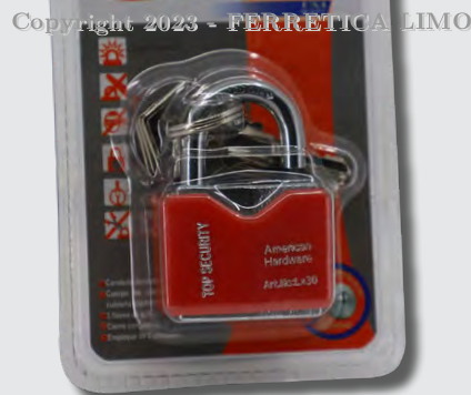CANDADO 30MM FORRO PLASTICO ROJO #PF-LXCP30-R